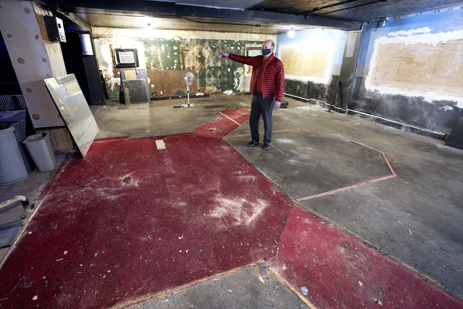 Inside the building